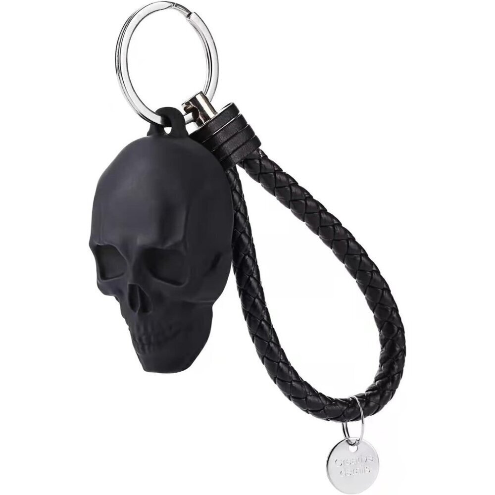 Cute Skull Keychain PVC Miniature Key Ring for Men Women Kids Gift